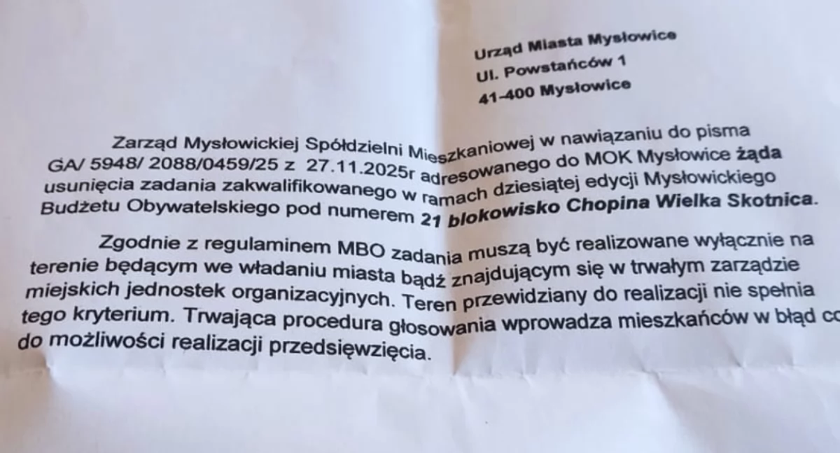 Blokowisko? Projekt MBO ma problem terenowy