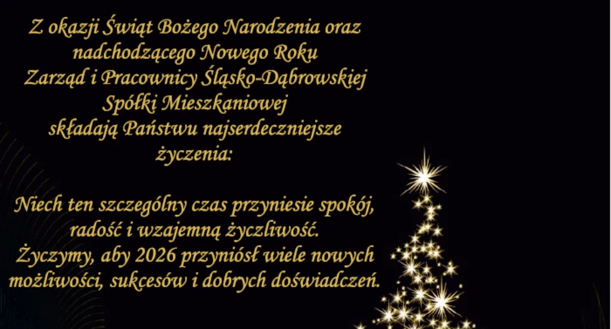 Życzenia od Śląsko-Dąbrowskiej Spółki Mieszkaniowej