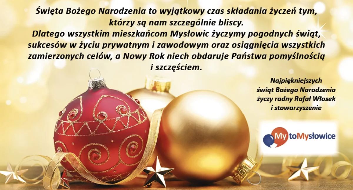 Życzenia od radnego Rafała Włoska i stowarzyszenia My to Mysłowice