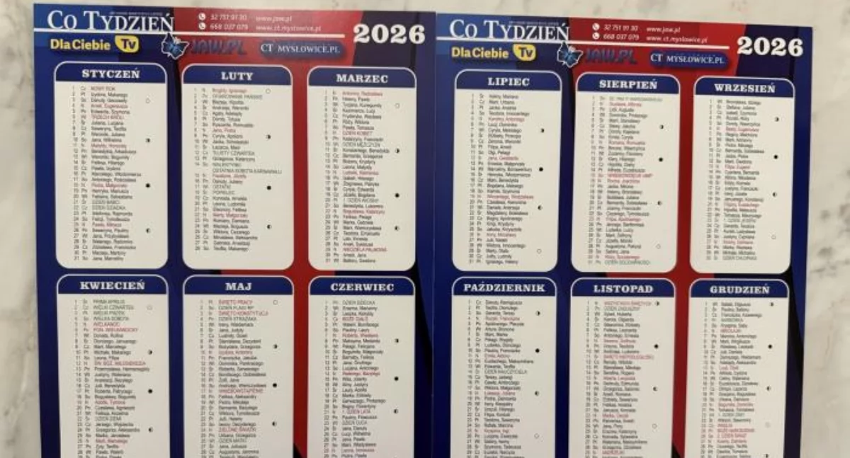 Kalendarz na 2026 rok w gazecie „Co Tydzień”