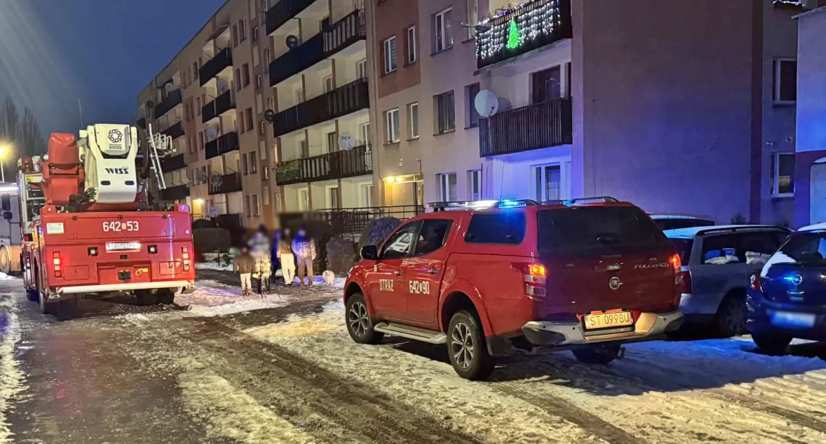 Pożar w budynku przy ul. Pokoju w Lędzinach