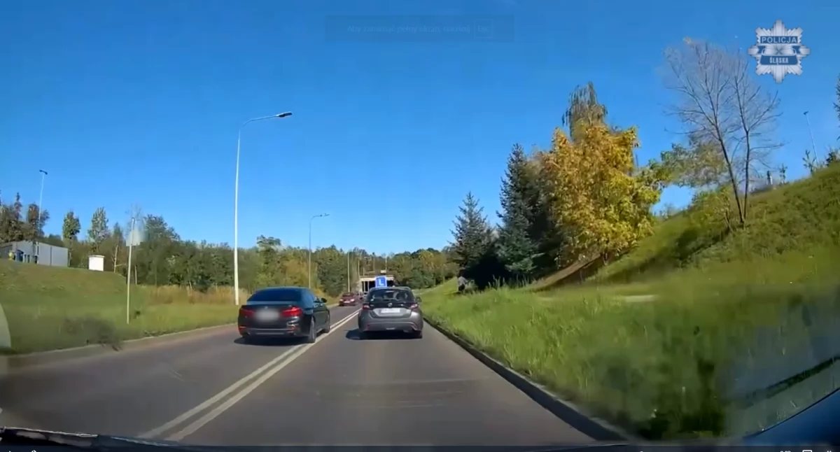 O krok od tragedii. Niebezpieczne wyprzedzanie w Mysłowicach