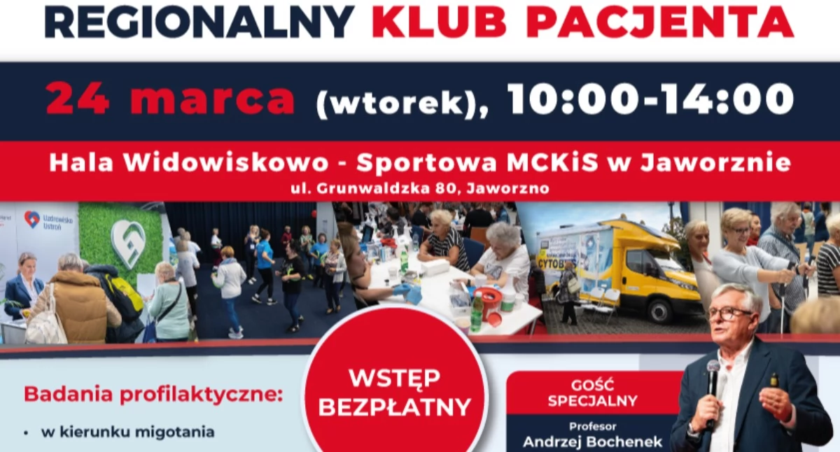Bezpłatne badania dla mieszkańców regionu. Regionalny Klub Pacjenta już 24 marca w Jaworznie