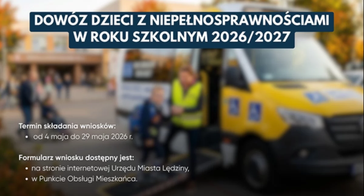 Rusza nabór wniosków na dowóz dzieci z niepełnosprawnościami do szkół w roku szkolnym 2026/2027
