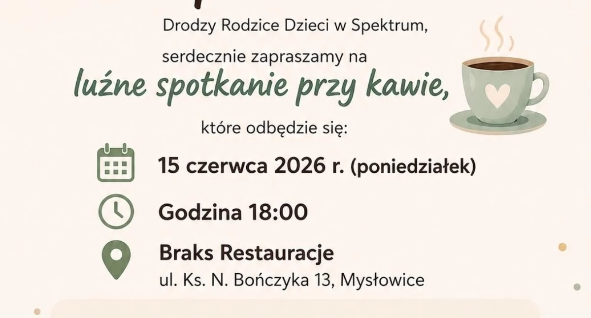 Spotkanie przy kawie dla rodziców dzieci w spektrum autyzmu