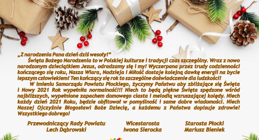 Życzenia Świąteczne Starostwo Powiat Płocki