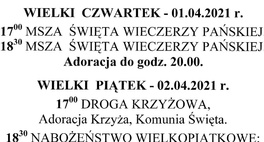 Program Triduum Paschalnego Wyszogród
