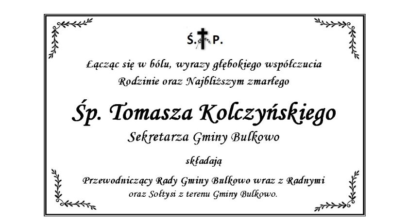 Odszedł od nas Pan Tomasz Kolczyński