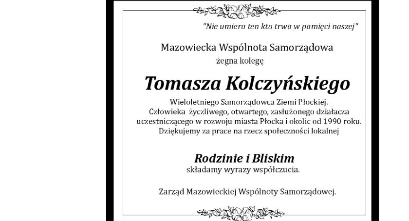 Mazowiecka Wspólnota Mazowiecka żegna kolegę Tadeusza Kolczyńskiego