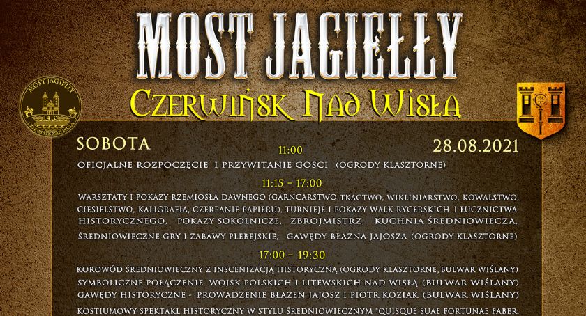 Most Jagiełły – Czerwińskie spotkania z historią i kulturą średniowiecza 2021 - 28-29 sierpnia