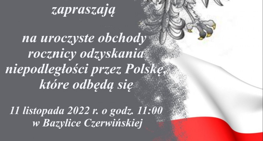11 listopada 2022 r. o godz. 11.00 w Bazylice Czerwińskiej.