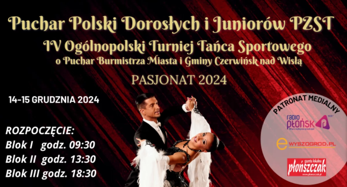 Turniej tańca Czerwińsk nad Wisłą 14-15 grudnia 2024