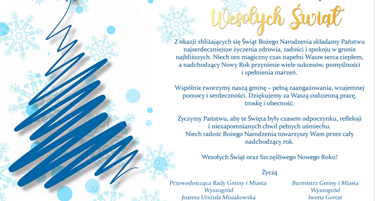 Życzenia Świateczne UGiM Wyszogród