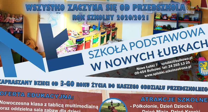 ZAPRASZAMY PRZEDSZKOLAKÓW OD 3-GO ROKU ŻYCIA DO NOWYCH ŁUBEK 