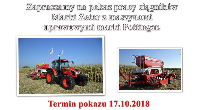 Pokaz pracy ciągników przy drodze Bulkowo Bodzanów-Mąkolin 