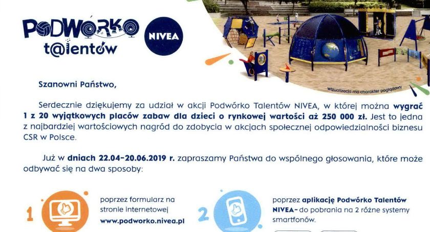 Zapraszamy do głosowania na Samorządowe Przedszkole z Oddziałem Integracyjnym w Małej Wsi w konkursie pn. Podwórko Talentów NIVEA 2019