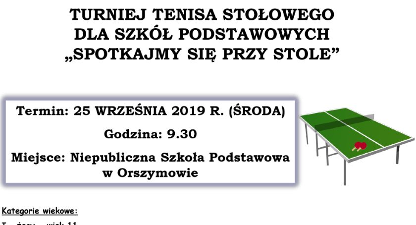 TURNIEJ TENISA STOŁOWEGO 
