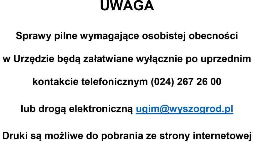 Apel Burmistrza Gminy i Miasta Wyszogród