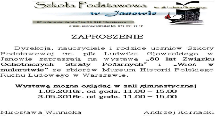 Janów-zaprasza na wystawę