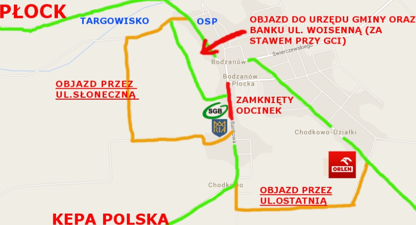 OBJAZDY W ZWIĄZKU Z PRACAMI DROGOWYMI