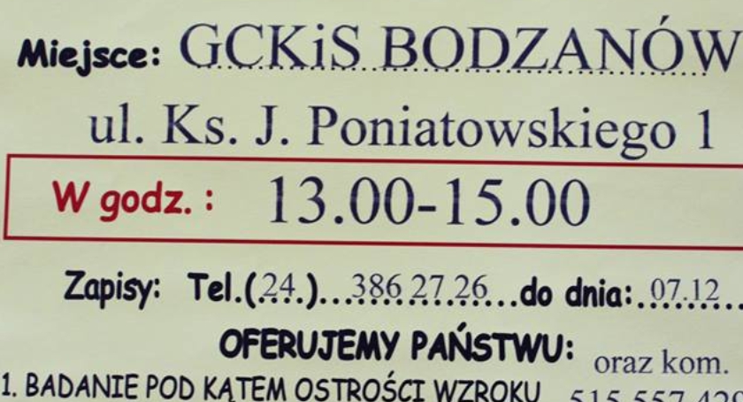 Bezpłatne Badanie Wzroku - Gmina Bodzanów 