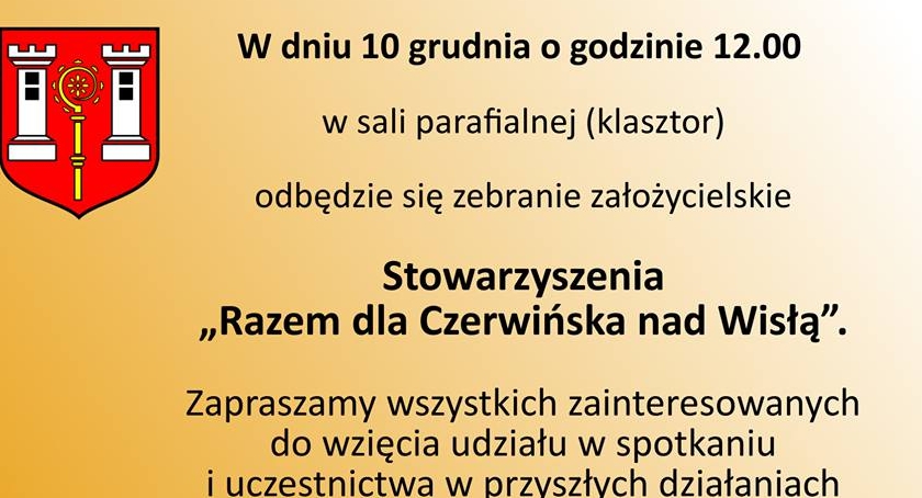 Spotkanie założycielskie Stowarzyszenia ,,Razem dla Czerwińska nad Wisłą''