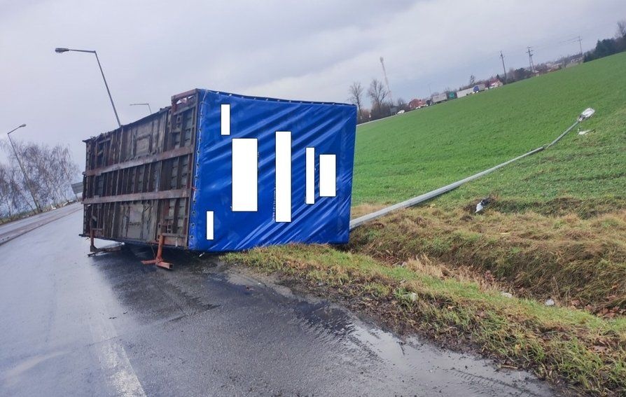 PRZEWOŻONY ŁADUNEK ZNALAZŁ SIĘ W ROWIE