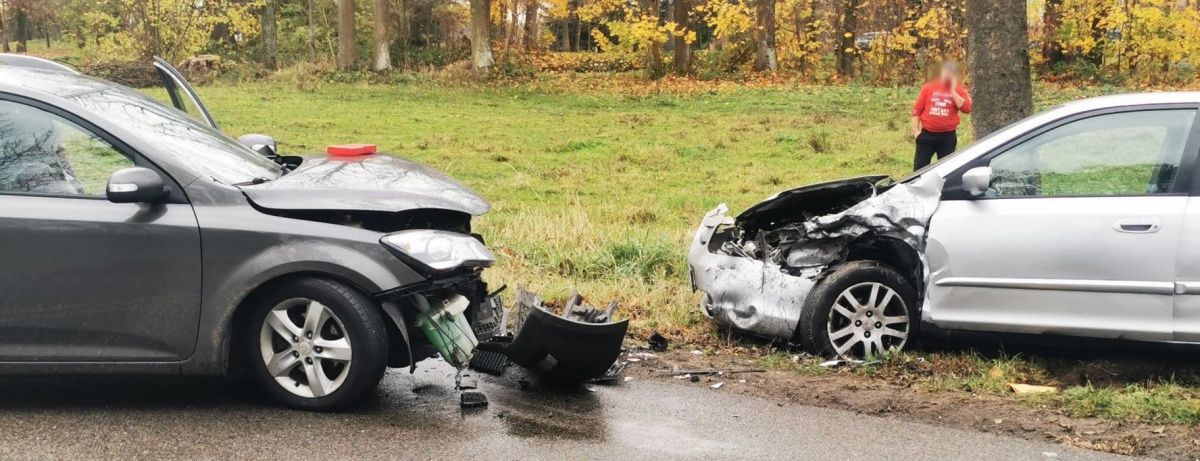 WYPADEK NA ŁUKU DROGI. DWIE OSOBY W SZPITALU