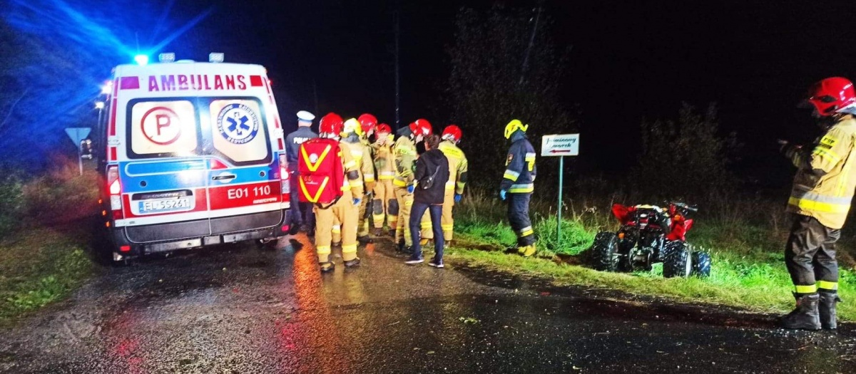 KIEROWCA I PASAŻER QUADA W SZPITALU. JECHALI BEZ KASKÓW I 