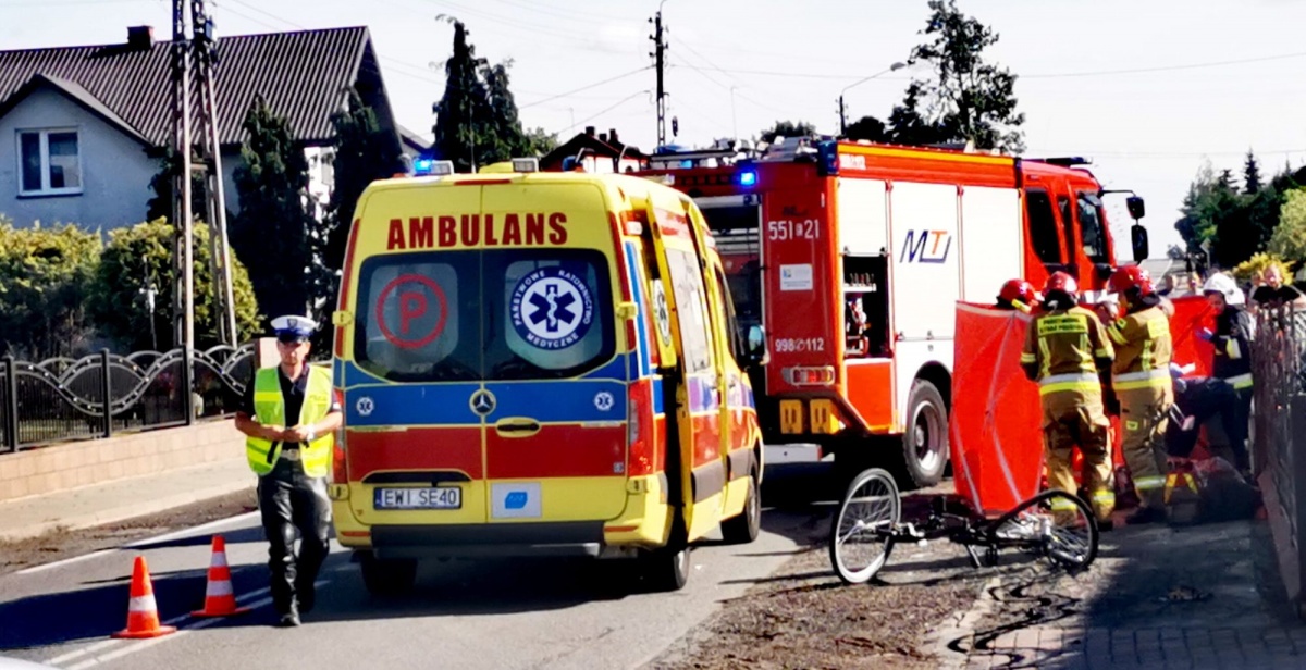 ROWERZYSTKA NIE ŻYJE. TRAGEDIA POD WIELUNIEM