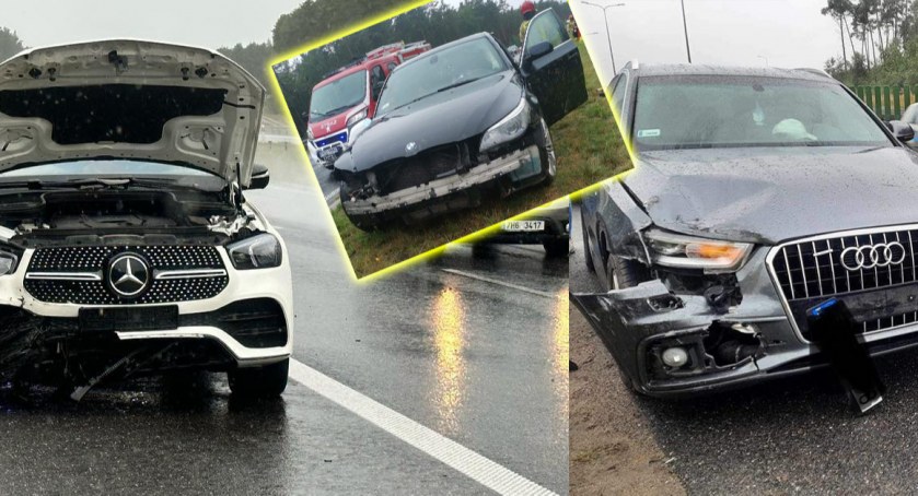 Kierowcy mercedesa, BMW i audi sprawcami kolizji. Nie zdjęli nogi z gazu