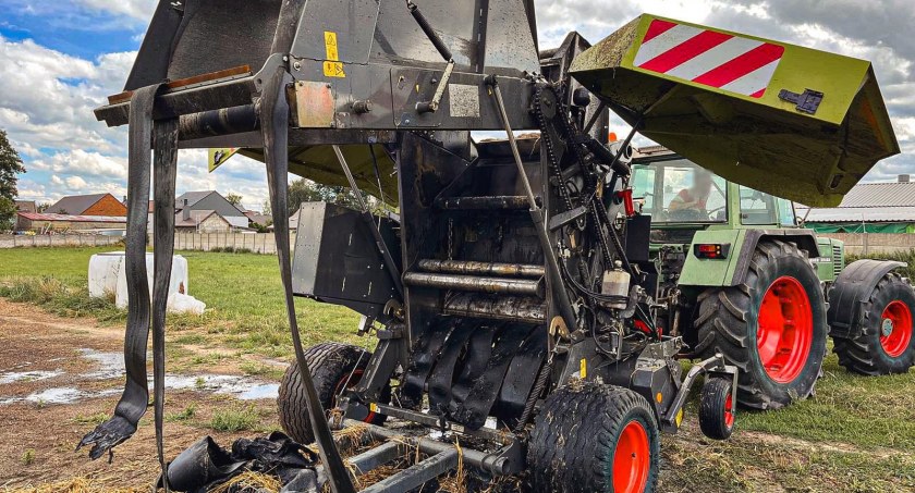 Kolejny pożar podczas prac na polu - tym razem paliła się prasa 