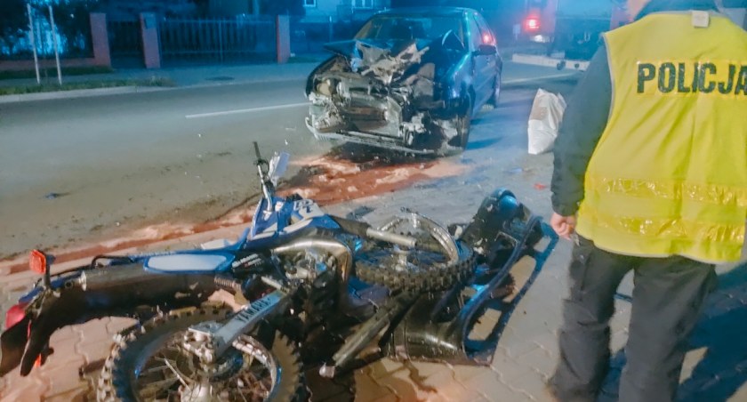 O krok od tragedii - pijany kierowca auta uderzył w motocyklistę 