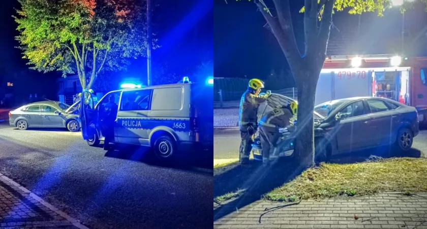 Zjechał z drogi i uderzył w drzewo - był pijany