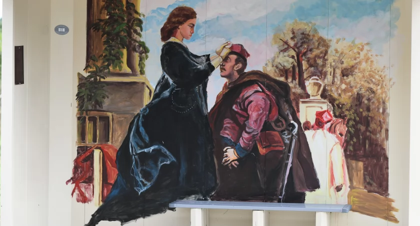 Historyczne obrazy na przystankach autobusowych w gminie Wieluń 