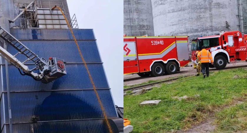 Poważny pożar w Sieradzu - zapaliła się suszarnia z kukurydzą