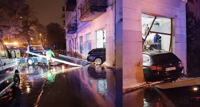 Kierowca BMW wjechał prosto do sklepu