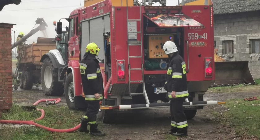 Pożar suszarni kukurydzy w Radominie 
