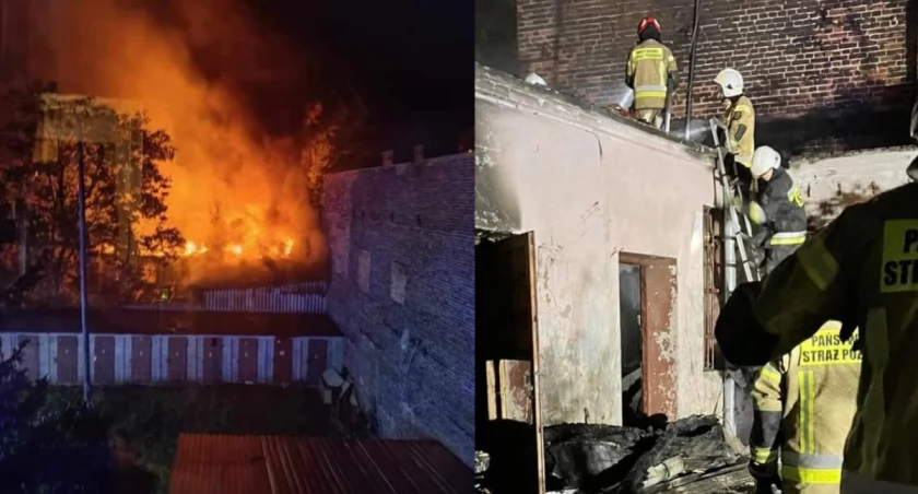Pożar pustostanu - ktoś podpalił budynek 