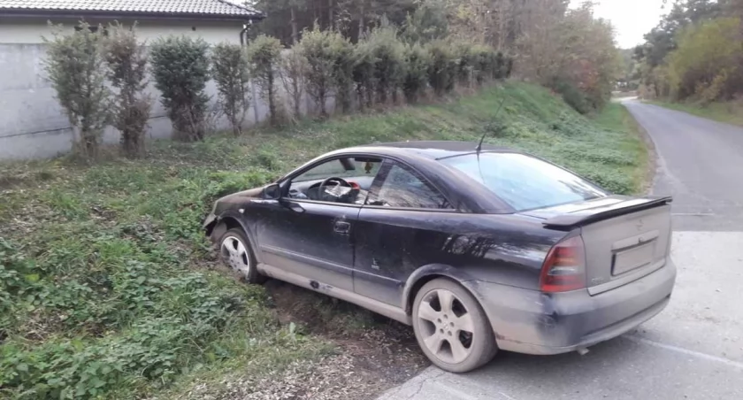 Mieszkaniec gminy Działoszyn skradzionym autem wjechał do rowu 