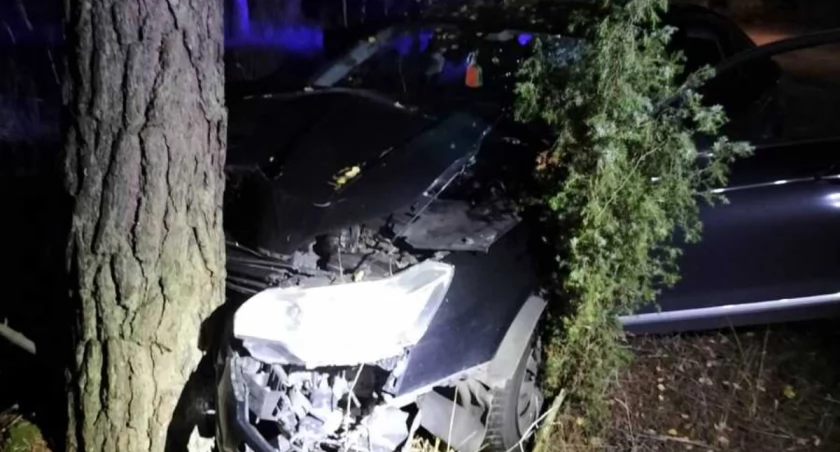 Z impetem uderzył w drzewo. 29-latek miał 3 promile alkoholu w organizmie