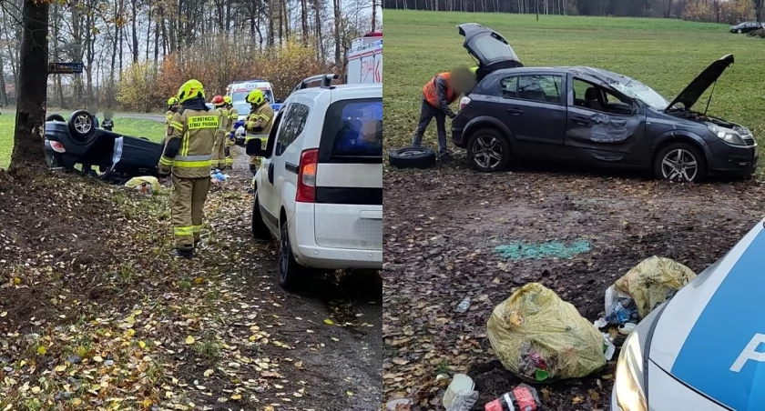 Jechała za szybko - jej auto wypadło z drogi i dachowało 