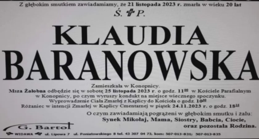 Smutne wieści napłynęły z OSP Konopnica – strażacy żegnają druhnę Klaudię