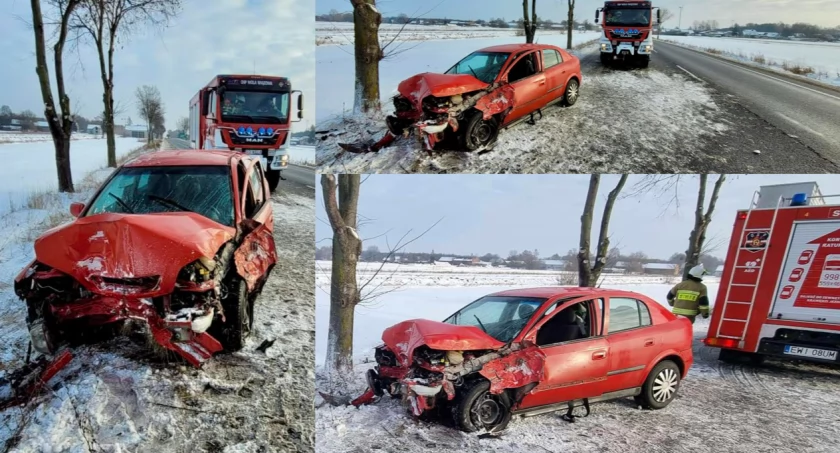 Wypadek w Mierzynowie - kobieta straciła panowanie