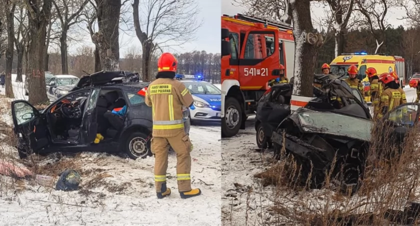 Tragiczny wypadek - 19-latek wypadł z drogi i uderzył w drzewo
