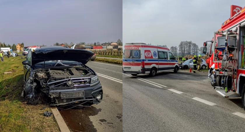 Zderzenie dwóch aut w Praszce - jedna osoba trafiła do szpitala 