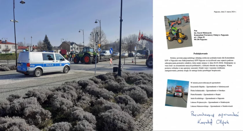 Rolnicy z Pajęczna dziękują policjantom