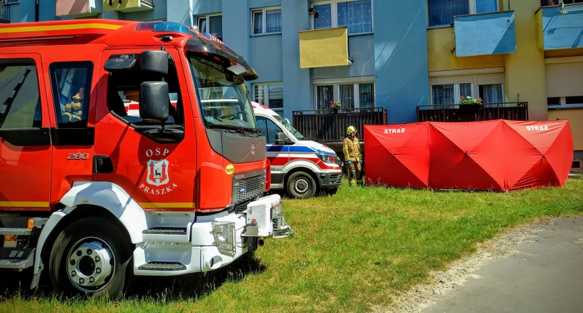 Tragedia w Praszce - mężczyzna wypadł z czwartego piętra
