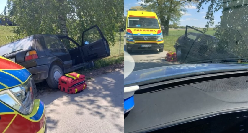 Wjechał do rowu i uderzył w ogrodzenie - 76-latek trafił do szpitala