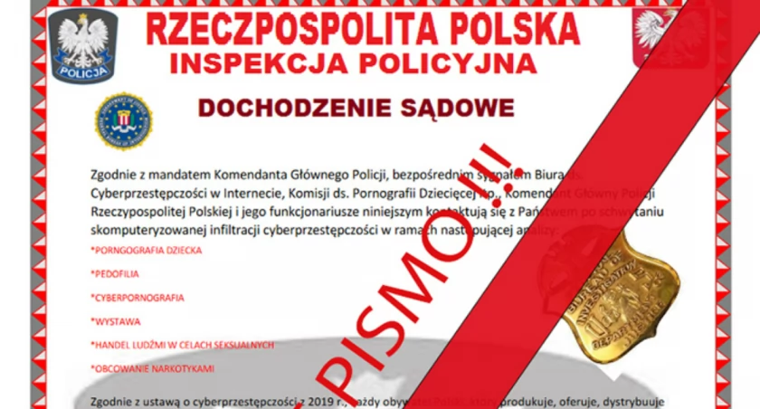 Nowy sposób oszustów: fałszywe e-maile od Komendanta Głównego Policji